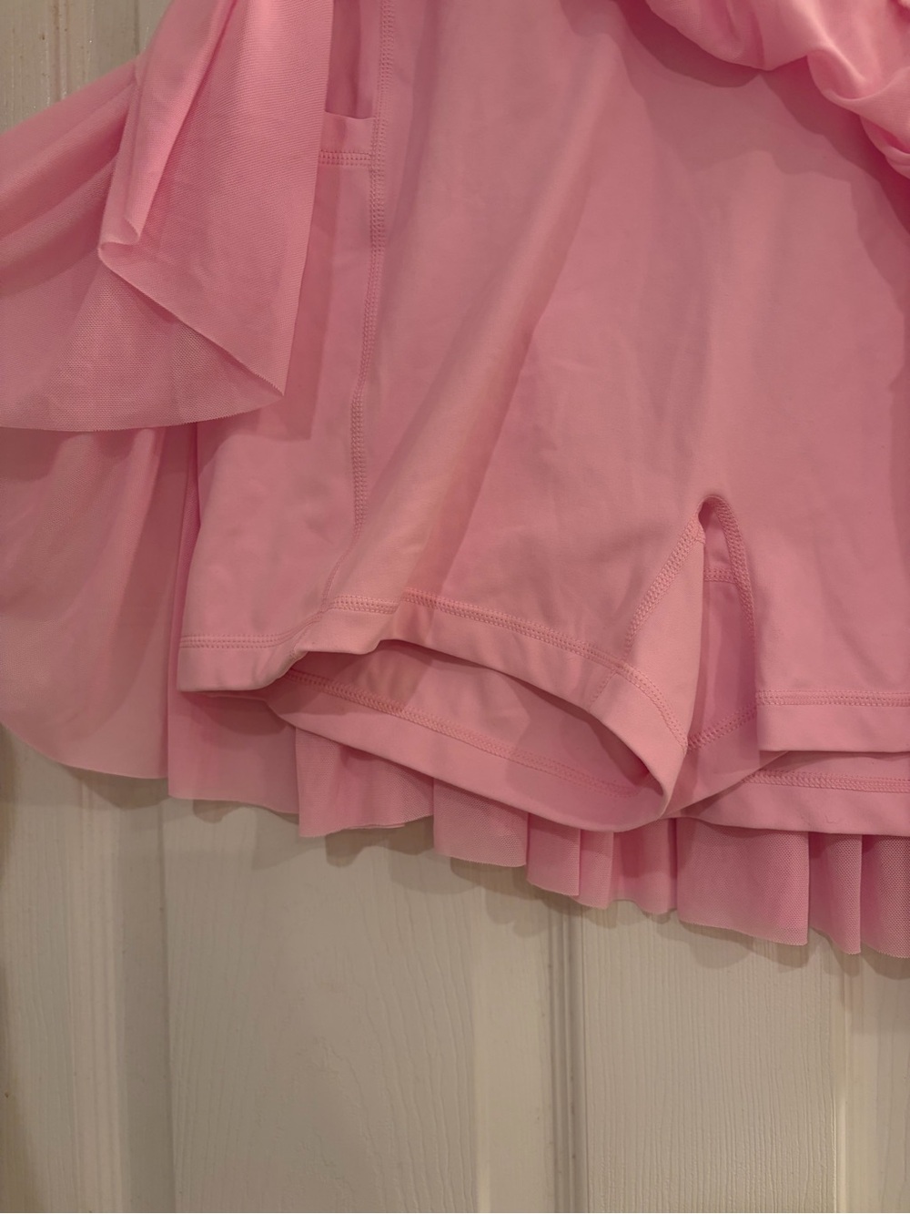 Women's Pink Tiered Mini Athletic Skirt - Picture 2 of 2